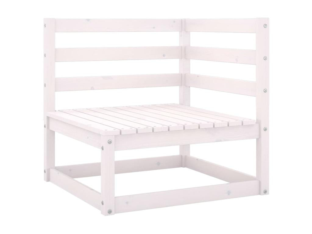 Salon de jardin 9 pièces Blanc Bois de pin massif 47839HGQQ