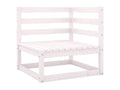 Salon de jardin 9 pièces Blanc Bois de pin massif 47839HGQQ
