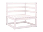 Salon de jardin 9 pièces Blanc Bois de pin massif 47839HGQQ