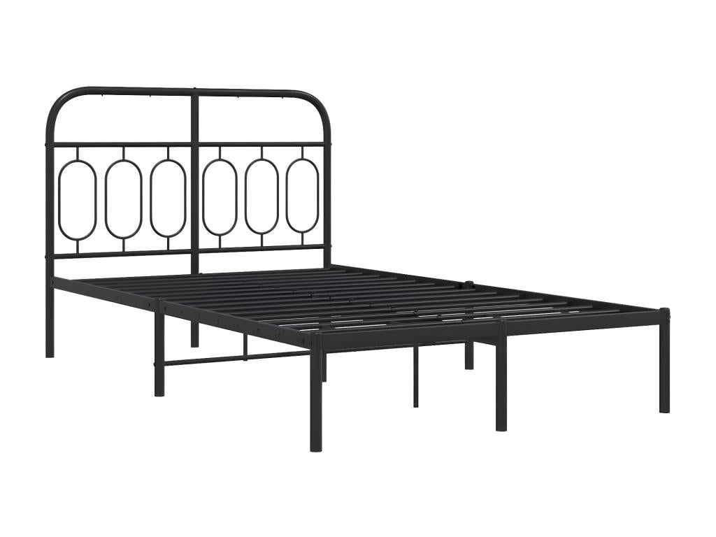 Cadre de lit métal avec tête de lit noir 120x200 cm 17580WJSJ