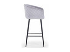Tabouret de Bar en Velours Calmetop 106cm Argent 17583CKFW