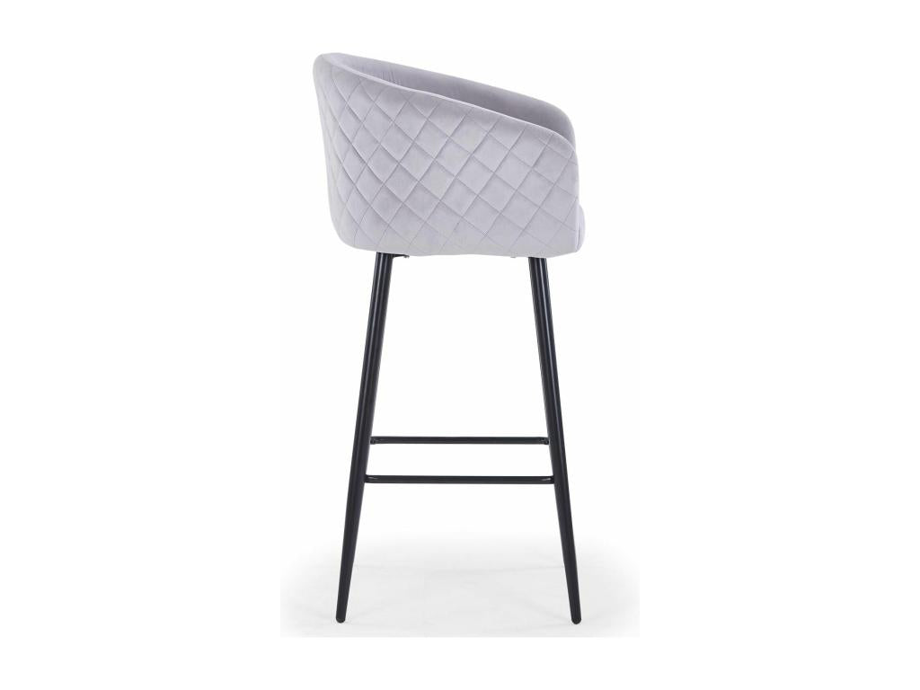 Tabouret de Bar en Velours Calmetop 106cm Argent 17583CKFW