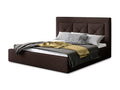 Lit double rembourré en tissu Calmetop-Couleur Marron-160x200-Version coffre de rangement 71787JKKQ