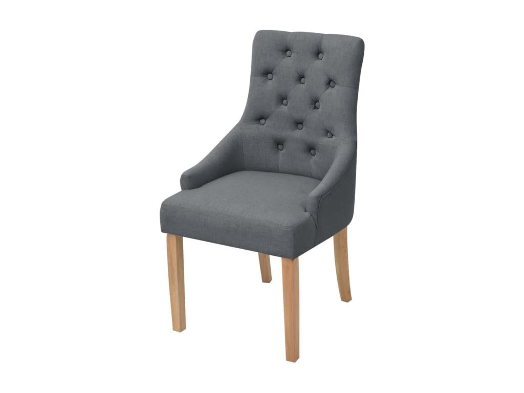 Chaises à manger lot de 2 gris foncé tissu 60498ZIUW