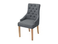 Chaises à manger lot de 2 gris foncé tissu 60498ZIUW