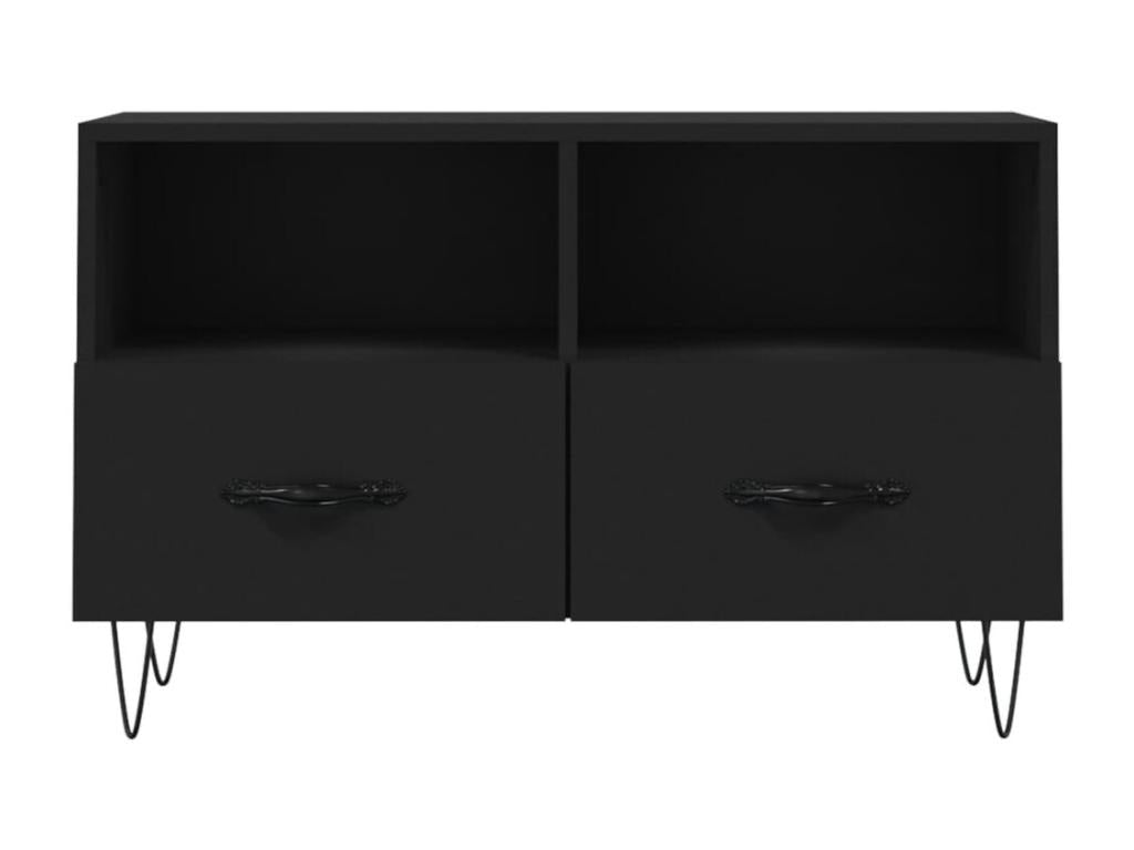 Meuble TV Noir 80x36x50 cm Bois d'ingénierie 52509OFLY