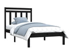 Cadre de lit sans matelas noir 100x200 cm bois massif 40568DRAY