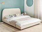 Lit avec sommier Tissu Artvivrestore 160x200 cm Crème 11037QDKT