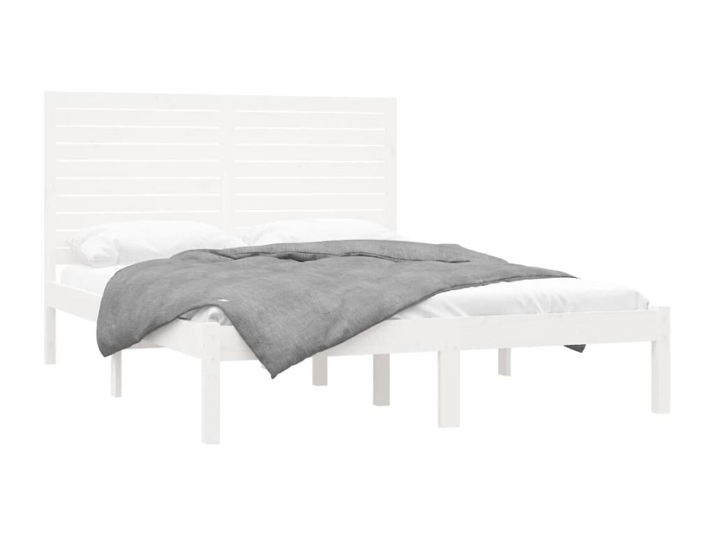 Cadre de lit Blanc Bois massif 120x200 cm 11392EKPD