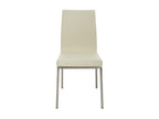 Lot de 2 chaise salle à manger - Similicuir / Acier inoxydable - Crème - Calmetop 55570ITGI