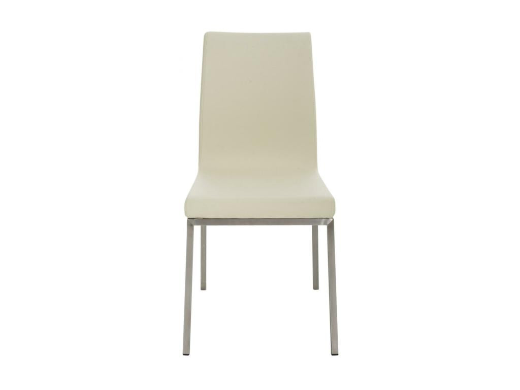 Lot de 2 chaise salle à manger - Similicuir / Acier inoxydable - Crème - Calmetop 55570ITGI