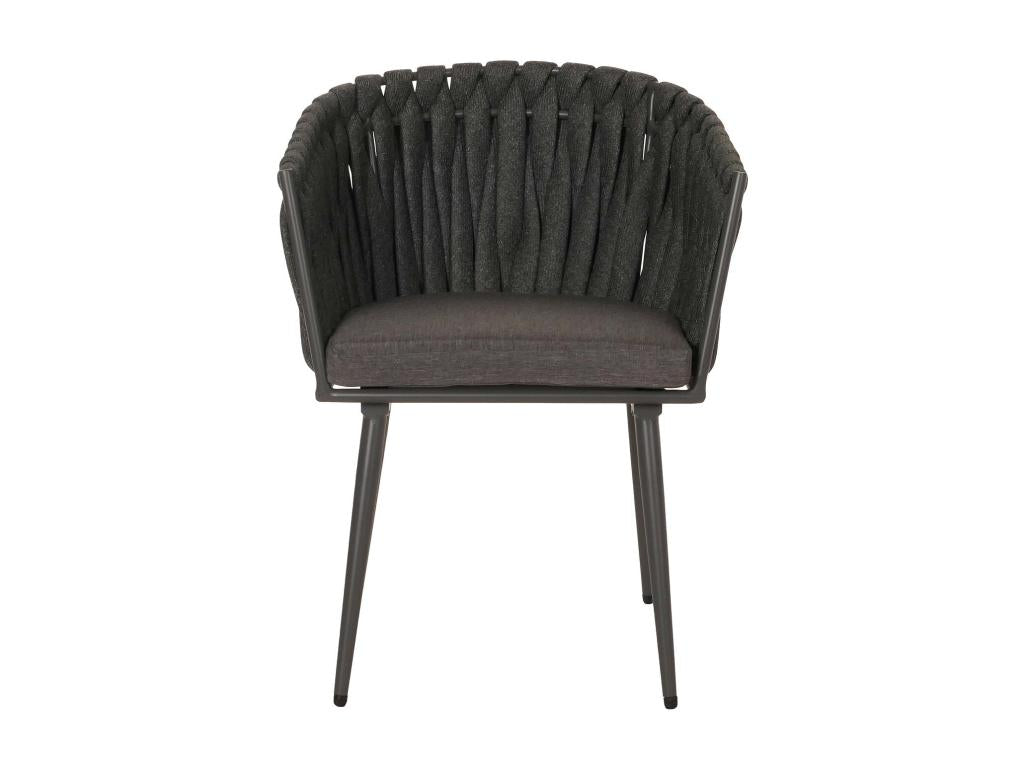 Chaise de salle à manger Calmetop-N38 lot de 2 anthracite Coussin gris foncé 43121LOBK