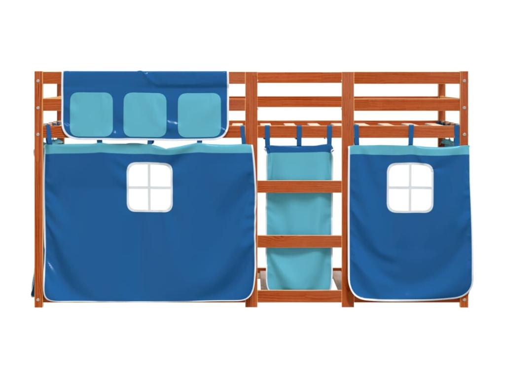 Lit superposé sans matelas bleu 75x190 cm bois de pin massif 27667MKRI
