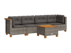 Salon de jardin 5 pcs avec coussins gris résine tressée 88158QUTG