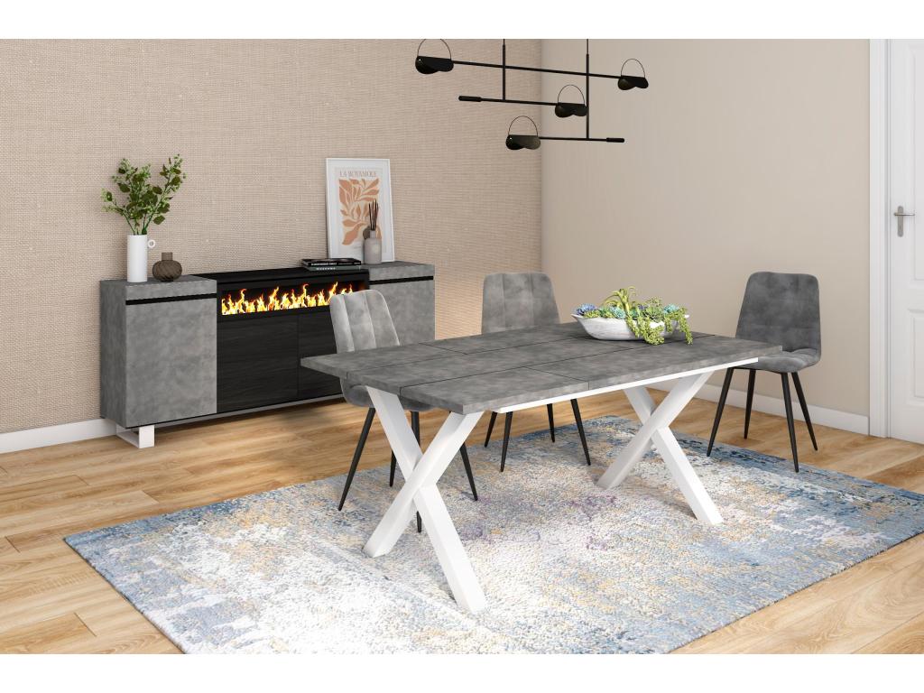 Table à manger 170 Pour 8 personnes Meubles de Salon Ciment 24365EJBE