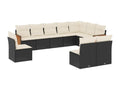 Salon de jardin 10 pcs avec coussins noir résine tressée 49209SEYN