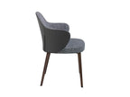 Chaise de salle à manger en tissu et simili cuir écologique avec pieds en acier brun 4102 Artvivrestore 83302HCXJ