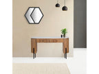 Bureau 2 tiroirs plateau marbre blanc - Manguier Kfir II 57248ZTJN