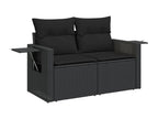 Salon de jardin 6 pièces avec coussins noir résine tressée 42225CEVP