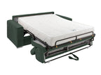 Canapé 3 places convertible express en velours tricoté vert - Couchage 140 cm - Matelas 22 cm mémoire de forme - Calmetop 89656RWZZ