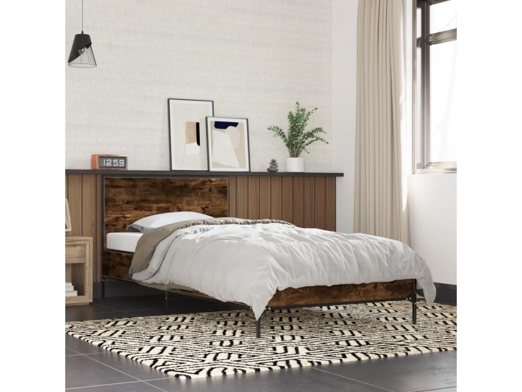 Cadre de lit sans matelas chêne fumé 90x190 cm 14355GOFL
