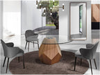 Chaise de salle à manger en tissu et simili cuir écologique avec pieds en acier brun 4102 Artvivrestore 83302HCXJ