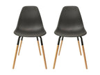 Calmetop - Lot de 2 Chaises Polypropylène Noir et Bois 19932YXCE