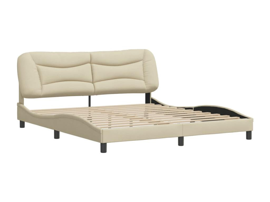 Cadre de lit avec tête de lit Crème 180x200 Tissu 47828UYWW