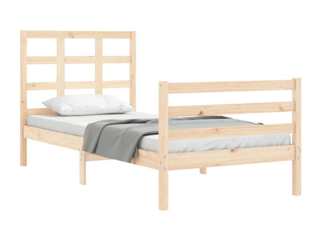Cadre de lit avec tête de lit petit simple bois massif 35029RXEQ