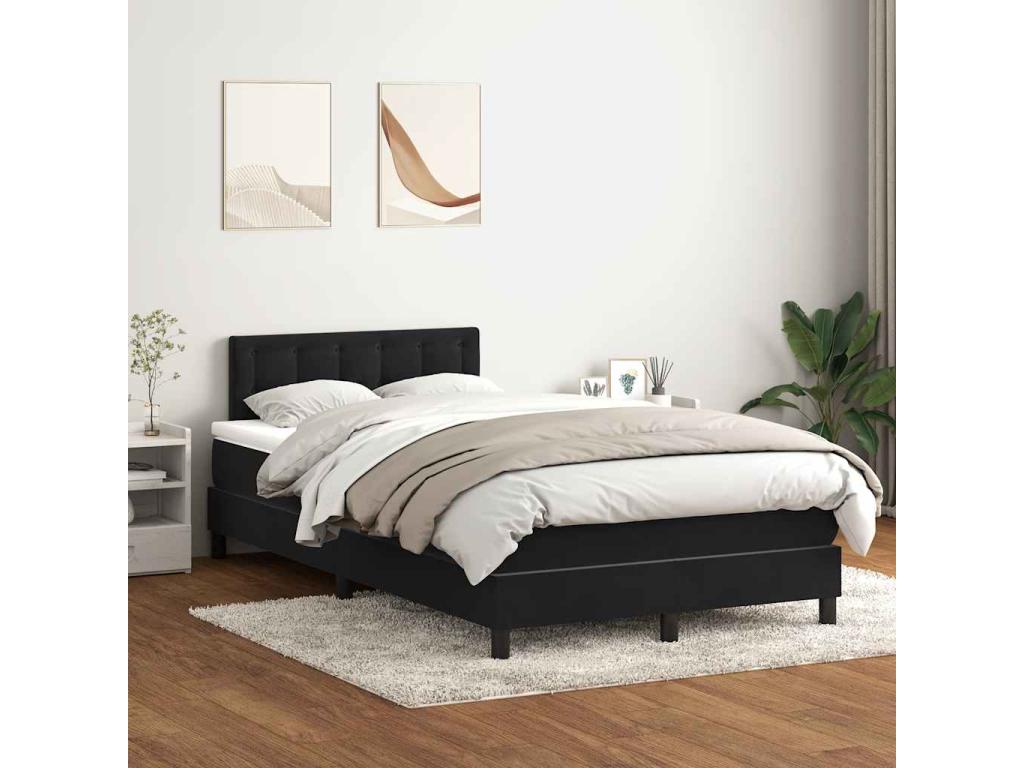 Sommier à Artvivrestore de lit avec matelas noir 120x220 cm velours 15646LYLX