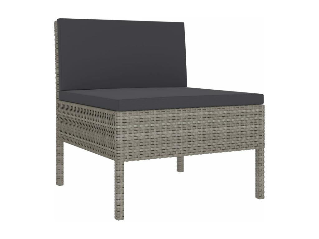 Salon de jardin 10 pièces avec coussins Résine tressée Gris 35733KNMG