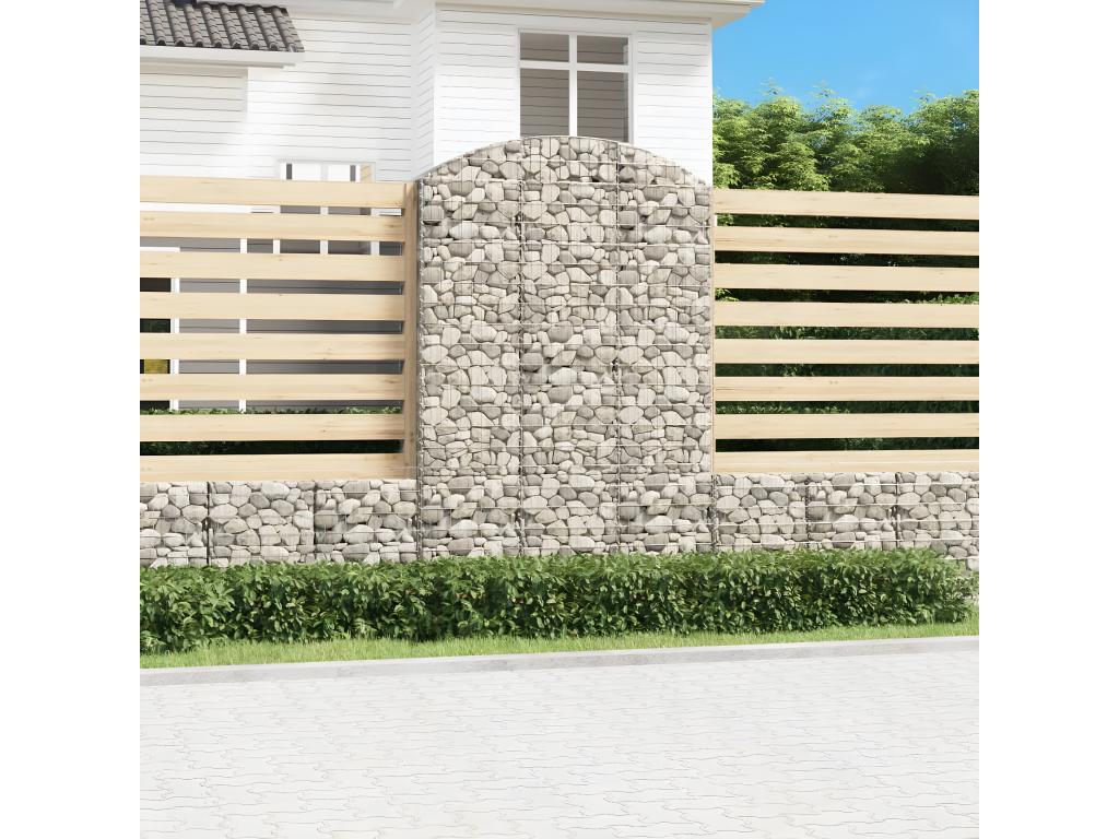 Panier de gabions arqué 150x50x220/240 cm Fer galvanisé 26313WRIA