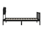 Cadre de lit sans matelas noir 100x200 cm bois massif de pin 99099ETPV