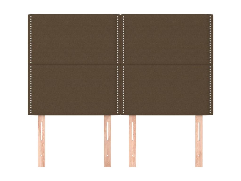 Tête de lit 4 pièces Marron foncé 72x5x78/88 cm Tissu 98561QSTH