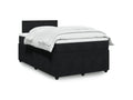 Sommier à Calmetop de lit avec matelas Noir 120x200 cm Velours 65423TETF