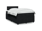 Sommier à Calmetop de lit avec matelas Noir 120x200 cm Velours 65423TETF
