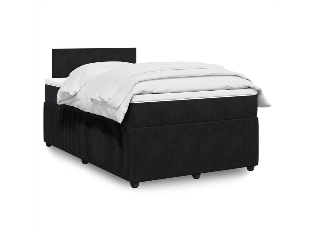 Sommier à Calmetop de lit avec matelas Noir 120x200 cm Velours 65423TETF