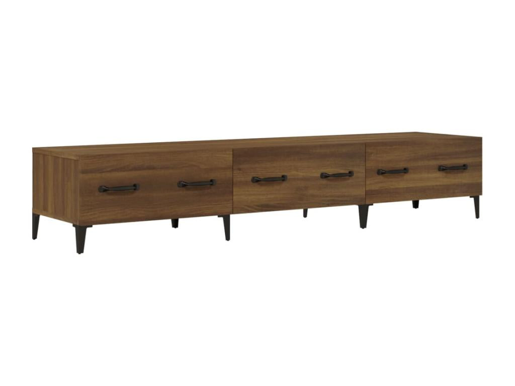 Meuble TV Chêne marron 150x34,5x30 cm Bois d'ingénierie 97087VEAP