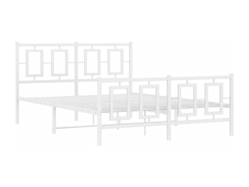 Cadre de lit métal avec tête de lit-pied de lit blanc 140x200 92240JBXI