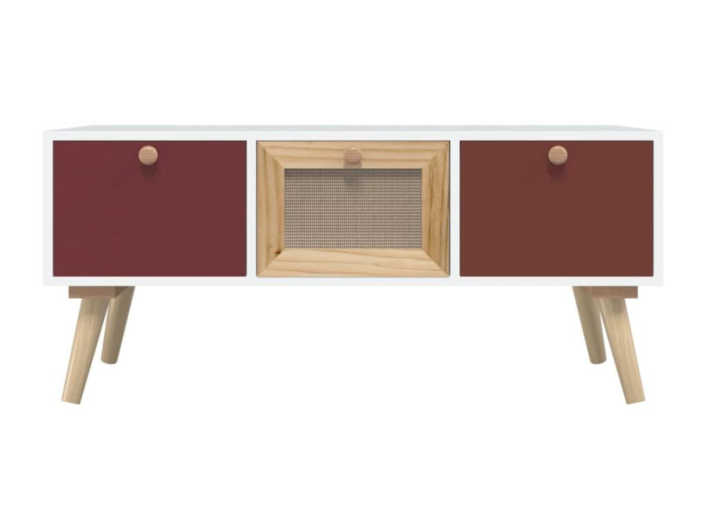 Table basse avec tiroirs 80x40x35,5 cm bois d'ingénierie 86321EUVC