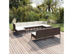 Salon de jardin 10 pièces avec coussins Résine tressée Marron 46267HBCK