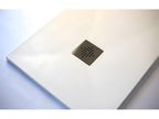 Receveur de douche 70x70 cm extra plat Calmetop en résine surface ardoisée blanc Grille inox 20772LOFX