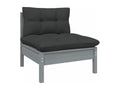 Salon de jardin 9 pcs avec coussins Gris Bois de pin 2 82170CTQE
