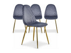 Lot de 4 Chaises en Velours Artvivrestore 87cm Argent 69350TEBC