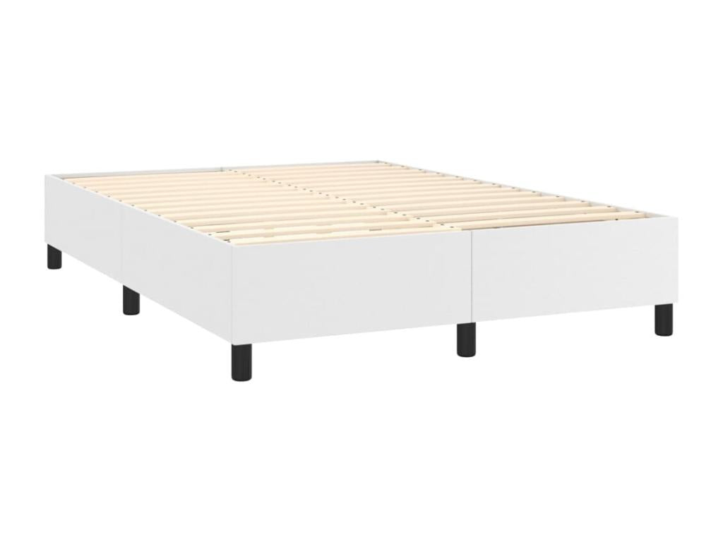 Sommier tapissier et matelas et LED Blanc 140x200 cm Similicuir 97667AZIJ