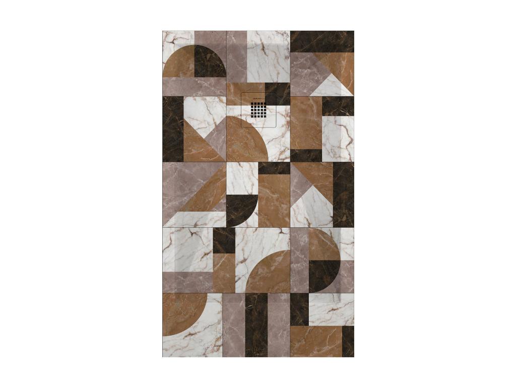 Receveur de douche 01 Couleur Mosaïque finition Lisse Artvivrestore grille de couleur 3D - 180x70 cm 27677KGHN