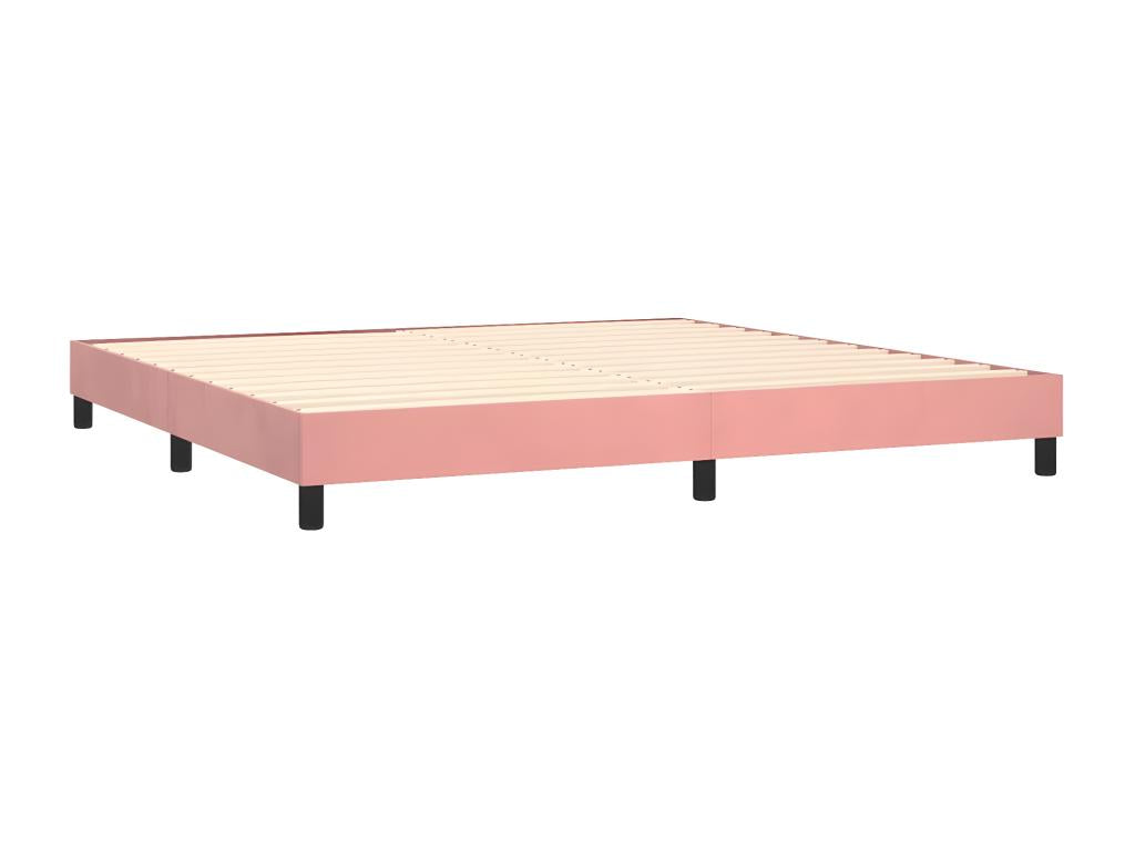 Lit à sommier tapissier avec matelas Rose 200x200 cm Velours 35244BVXA