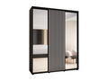 ARMOIRE Artvivrestore 2 À PORTES COULISSANTES 235.2/190/60 3 Portes Noir/Blanc 90930GTGD