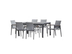 Table de jardin plateau verre trempé pour 6 convives - Artvivrestore 78801EQJT