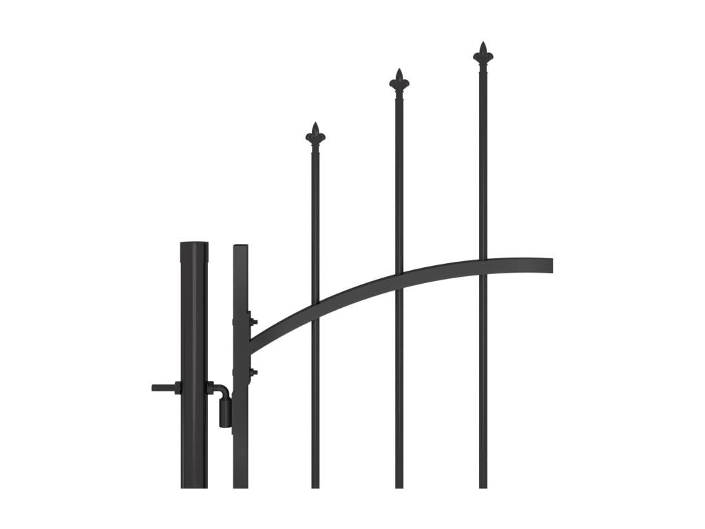 Portail de jardin Acier 1x2.5 m Noir 69813IZGT